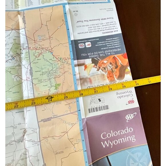 Colorado Wyoming State Map Transportation Travel Highway Map 2018 AAA - Picture 6 of 12
